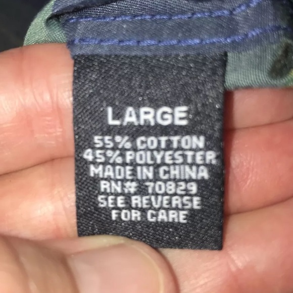 NEW Carbon green blue checkered PLAID Shirt mens classic Fit roll Tab mens Large - Picture 3 of 10